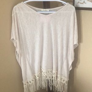 NWT! Cream Top w/ Crochet Bottom!